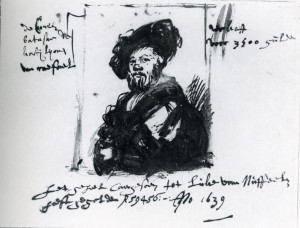 Portrait de Baldassare Castiglione par Rembrandt (croquis)