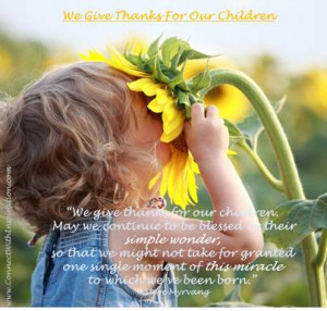 Children Prayer, Thanks for our children, Child in wonderment