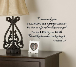 command You Vinyl Lettering Quote Wall Decal Scripture Joshua 1 9