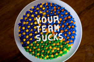Football Rivalry Cake With