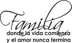 Spanish Wall Saying Quotes- Familia Donde La Vida Comienza Wall Quote ...