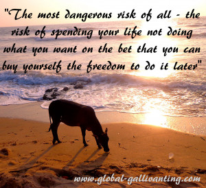The most dangerous risk of all – the risk of spending your life not ...