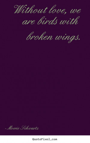 ... love, we are birds with broken wings. Morrie Schwartz top love quotes