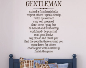 How to become a gentleman - Vinyl W all Decal Sticker Quote Room Decor ...