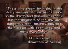 ... Lawrence (of Arabia) appears on screen… And that’s how the series