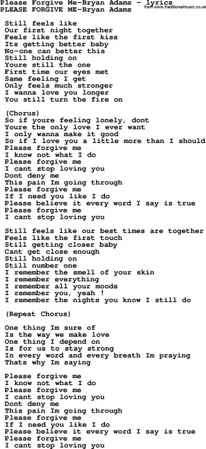 Bryan Adams Please Five Song Lyrics Quotes Songs