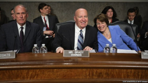 Representative Kevin Brady and Senator Amy Klobuchar laugh before the ...