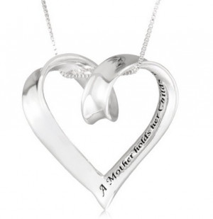 ... Mother Holds Her Child’s Hand Heart Pendant Necklace $29 (Reg $60