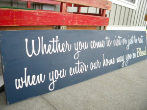 Custom Guest Room Quote Wood Sign -Hand Painted- Whether you come to ...